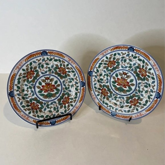 Georges Briard Vintage Imari Blossoms French Porcelain Tea/Snack Set for 4 - Picture 3 of 6